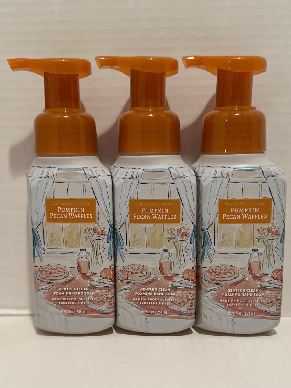 Bath & Body NEW (3) Pumpkin Pecan Waffles Foaming Hand Soap